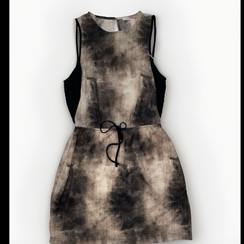 Forever21 Contemporary Black & Cream Tie Dye/Ombre  Sleeveless Dress Size Small